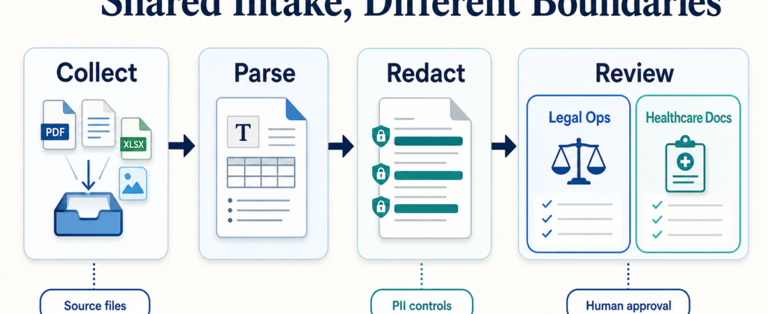 Legal and Healthcare Document Intake: Shared Tools, Different Boundaries