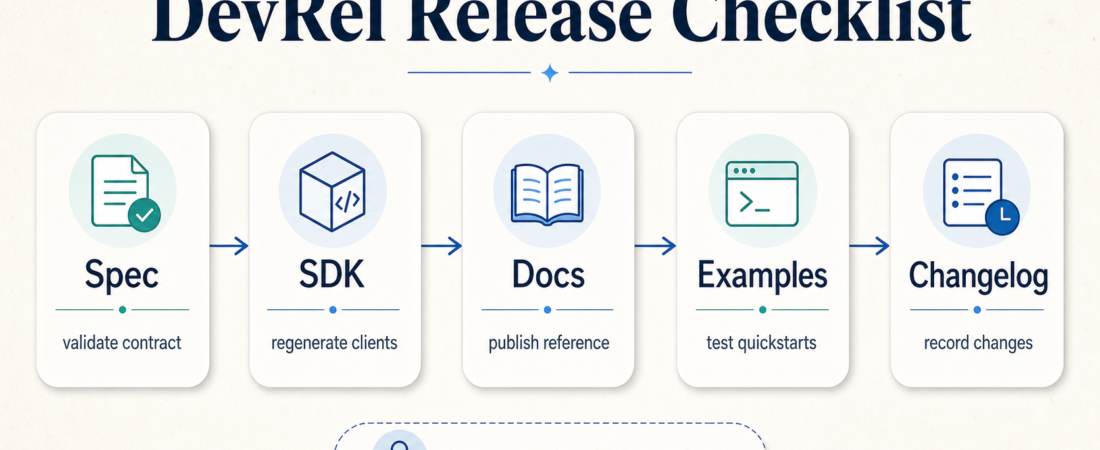 DevRel Release Checklist: Specs, SDKs, Docs, Examples, and Changelog