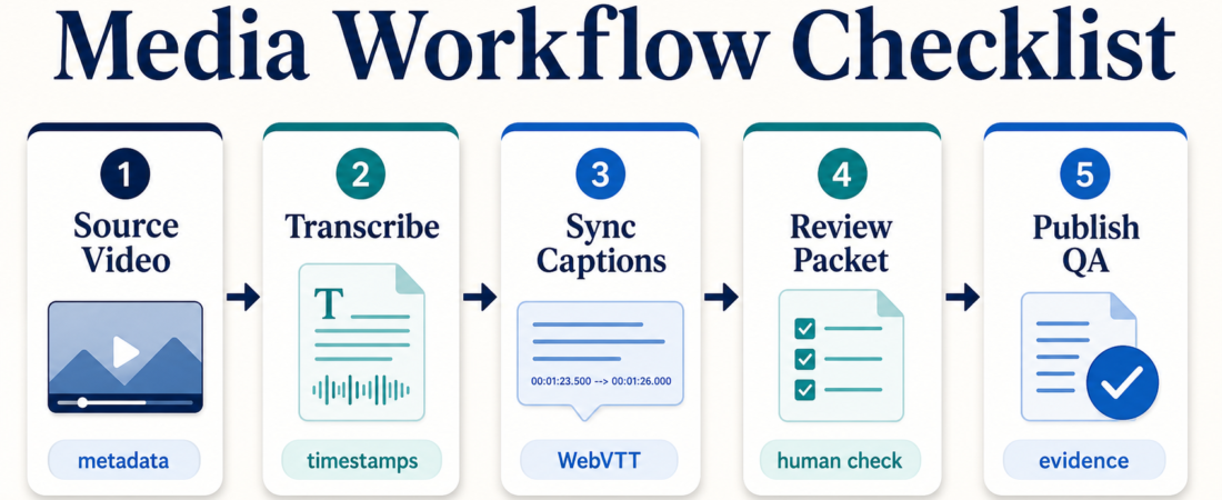 Media Workflow Checklist: From Source Video to Reviewable Transcript
