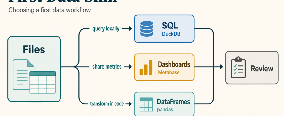 DuckDB, Metabase, or Pandas: Picking a First Data Skill