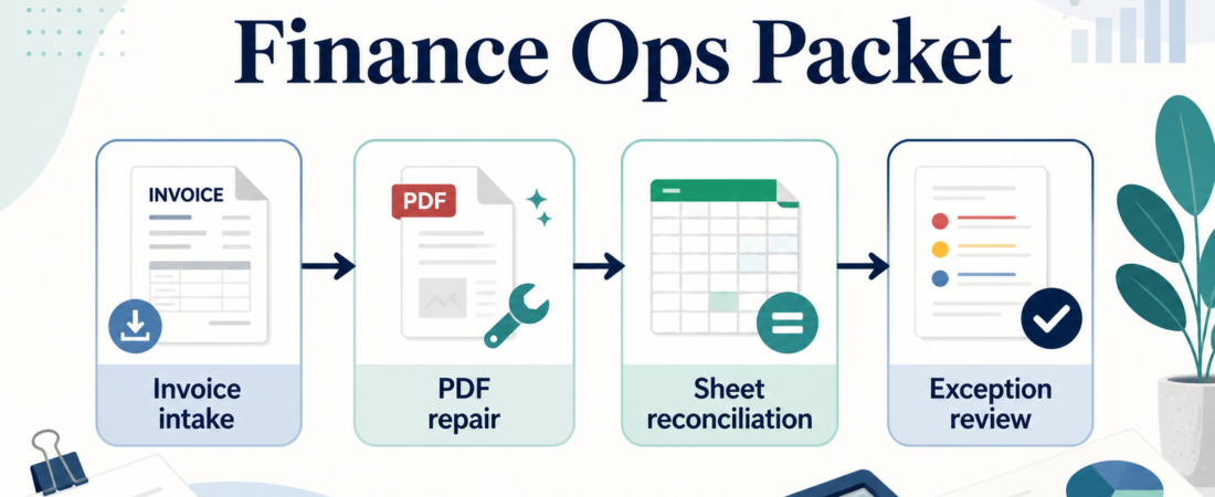 A Finance Ops Packet for Invoices, Sheets, and Exception Review